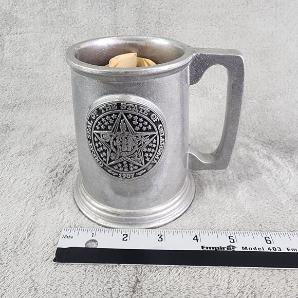 Wilton Armetale Mug Noggin With Great Seal Of The State Of Oklahoma - Picture 11 of 12